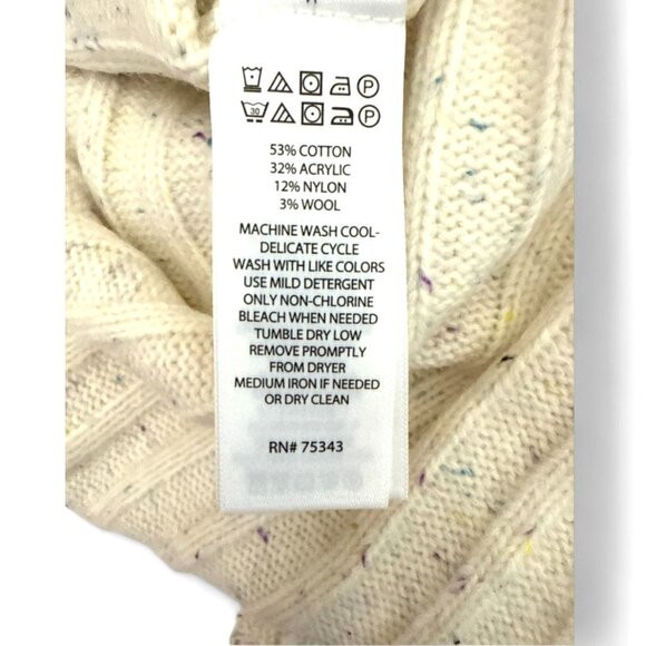 Tahari Womens Vanilla Ivory Speckled V Neck Pullover Knit Sweater Plus Sz 2X New - Picture 6 of 7